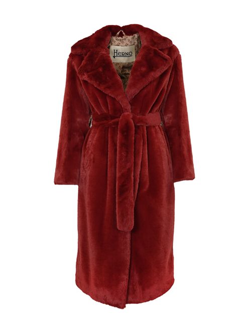Cappotto in faux fur bordeaux Herno | CA000586D 124226705